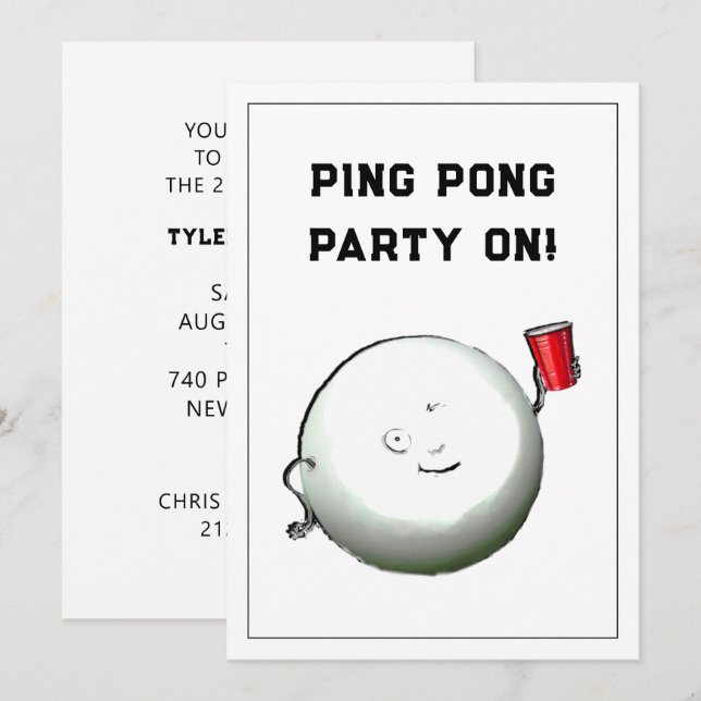 Invitations de fête du 21e anniversaire (Devant / Derrière)
