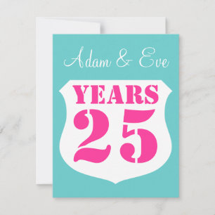 Invitations de fête du 25e anniversaire du Mariage