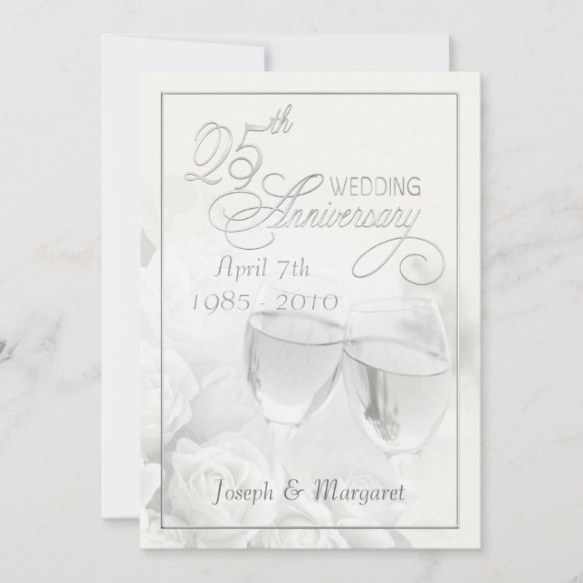 Invitations de fête du 25e anniversaire - Personna (Devant)