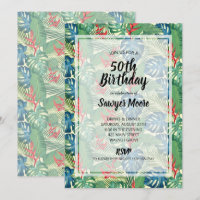 Invitations de fête du 50e anniversaire tropicale
