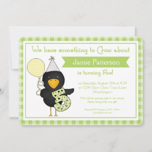 Invitations de fête du 5e anniversaire Crow d'anni