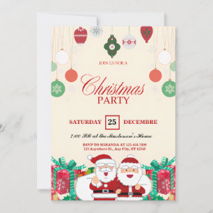 Invitations de Fête du Père Noël personnalisables