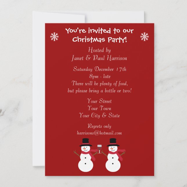 Invitations de fête mignonnes de fête de Noël de (Devant)