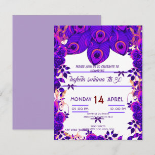 Invitations de fête modifiables Peacock Parties sc