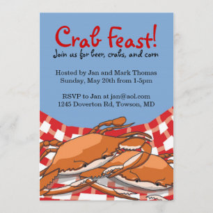 Invitations de fêtes de crabe
