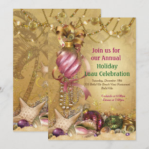 Invitations de Fêtes Luau Beach