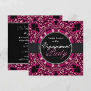 Invitations de Fiançailles tribaux roses chaudes