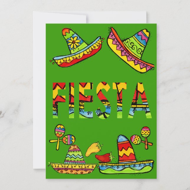 Invitations de Fiesta Cinco de Mayo au Mexique Ver (Devant)