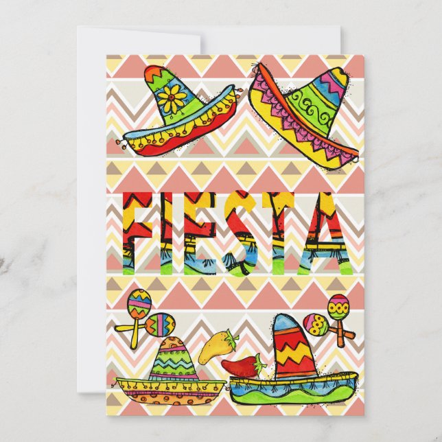 Invitations de Fiesta Cinco de Mayo Chevron (Devant)