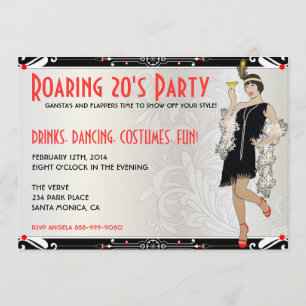 Invitations de fille d'aileron des années 20