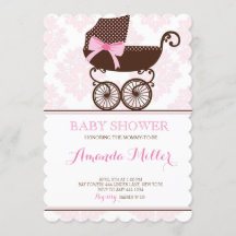 Invitations de filles Baby showers de bambins à la