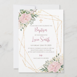 Invitations de filles baptismales pour invitations