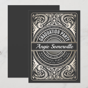 Invitations de fin d'études Gold & Black