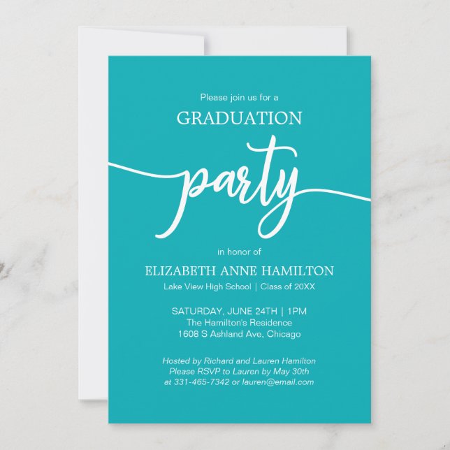 Invitations de fin d'études secondaires (Devant)
