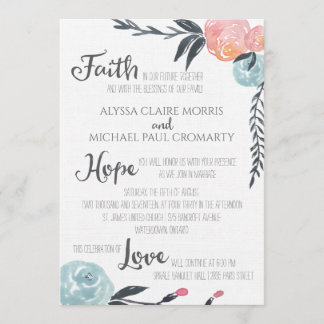Invitations de fleurs d'aquarelle
