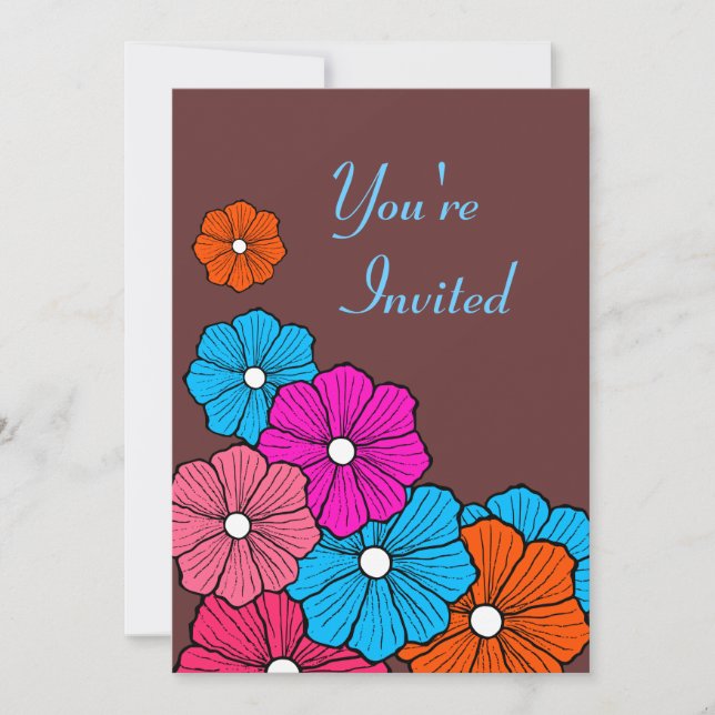 Invitations de fleurs hawaiiennes (Devant)