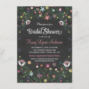 Invitations de florales de Fête de l'mariée de ta