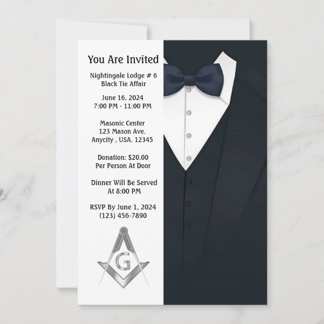 Invitations de freemason (Devant)