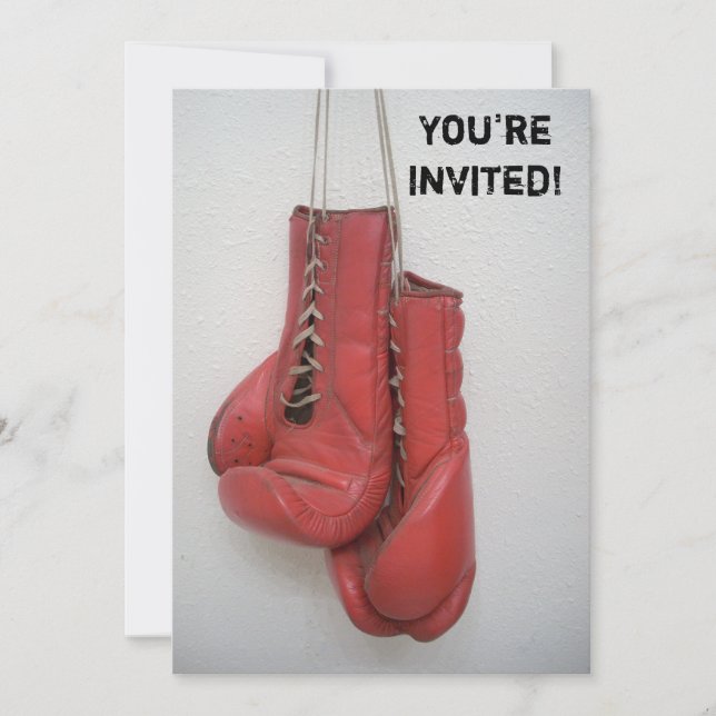 Invitations de gants de boxe Anniversaire/Bachelor (Devant)