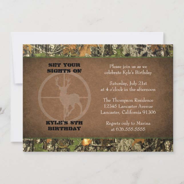 Invitations de garçon d'anniversaire de Camo (Devant)