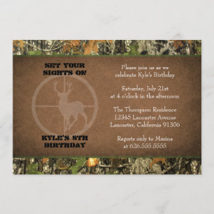 Invitations de garçon d'anniversaire de Camo