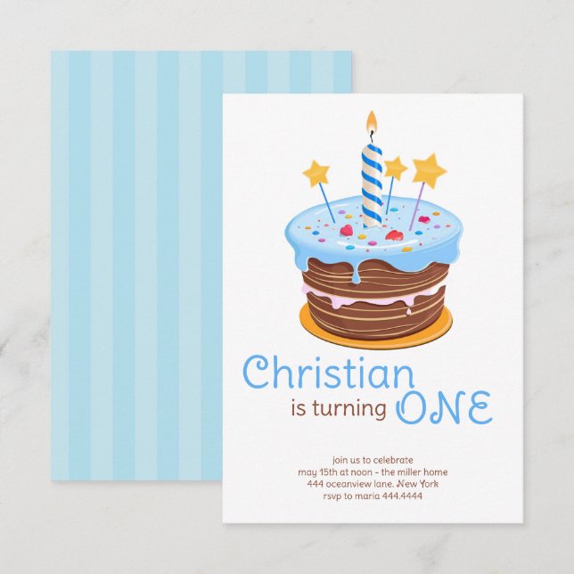Invitations de garçons d'anniversaire (Devant / Derrière)