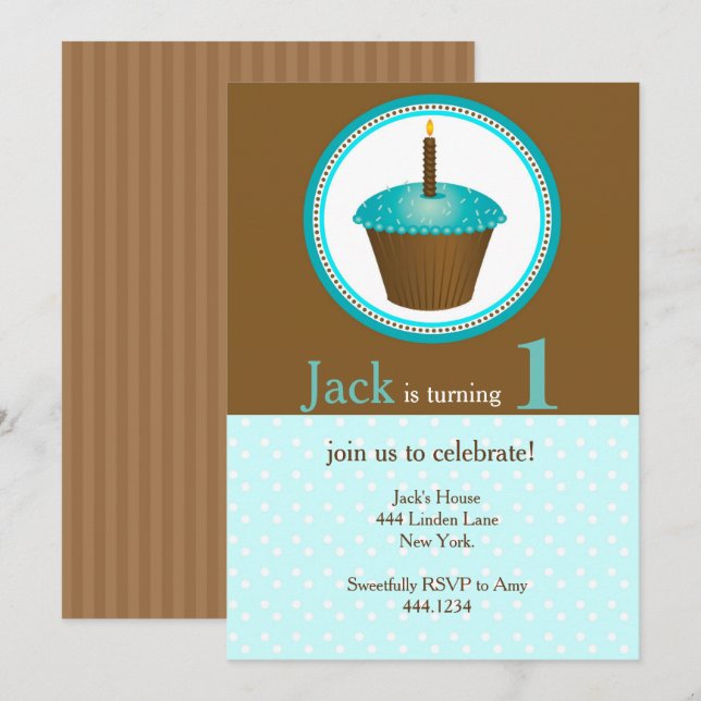 Invitations de garçons d'anniversaire (Devant / Derrière)