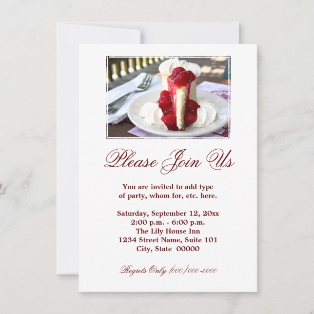 Invitations de gâteaux de fromage (Devant)