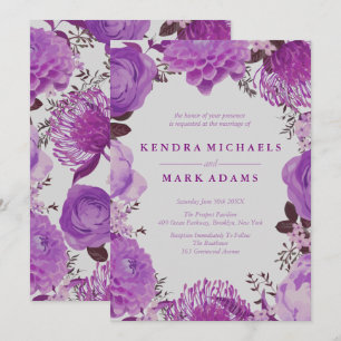 Invitations de germes florales mystiques violettes
