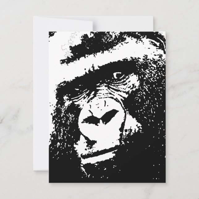 Invitations de gorilles noir et blanc (Devant)