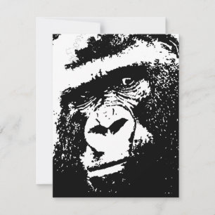 Invitations de gorilles noir et blanc