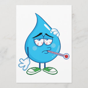 Invitations de gouttes d'eau malade