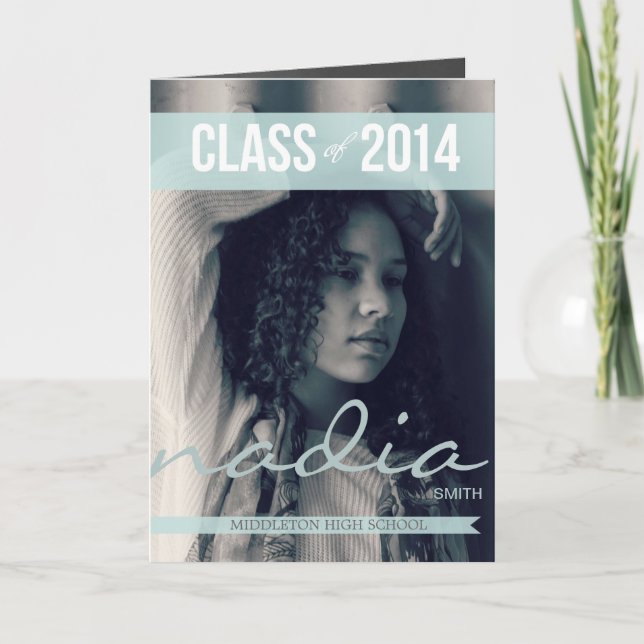 Invitations de graduation 2014 au ruban moderne 2 (Devant)