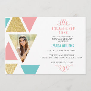Invitations de graduation des triangles géométriqu