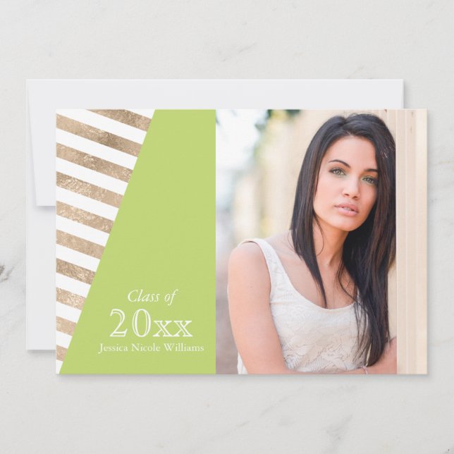 Invitations de graduation Gold Foil Color Block (Devant)