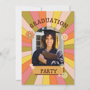 Invitations de graduation Super de fleurs rétrospe