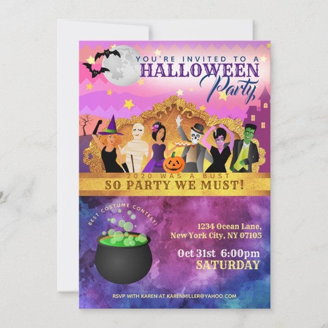 Invitations de Hallowen Party (Devant)