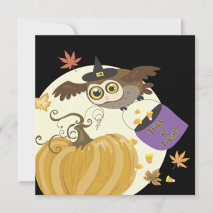 Invitations de hibou de fête d'Halloween