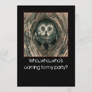 Invitations de hibou "Home In a Hole"