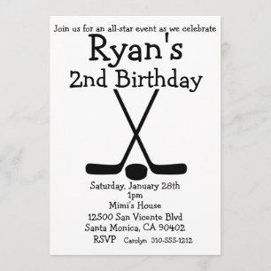Invitations de hockey sur glace d'anniversaire
