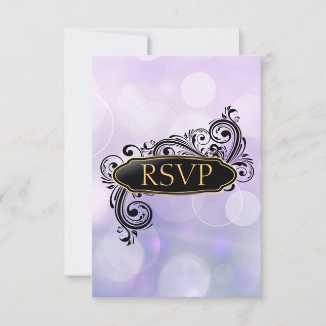 Invitations De Jazzy Blue Bokeh Rsvp (Devant)