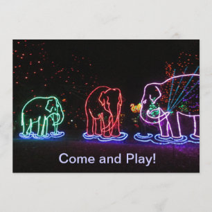 Invitations de jeu d'éléphants