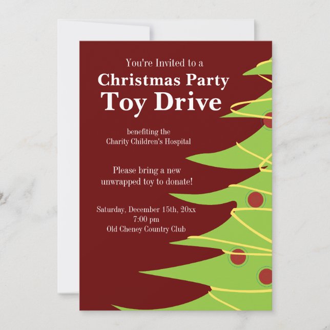 Invitations de Jouets de Noël fêtes (Devant)