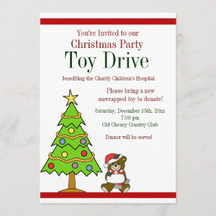 Invitations de Jouets de Noël fêtes