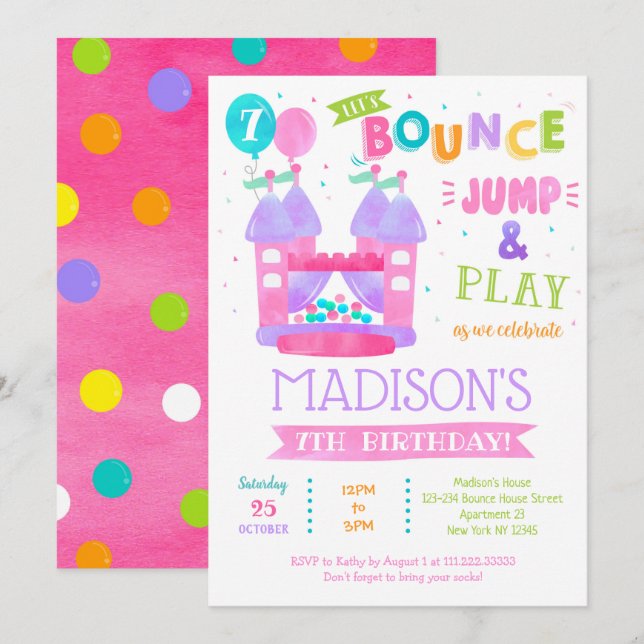 Invitations de Jump Bounce House (Devant / Derrière)