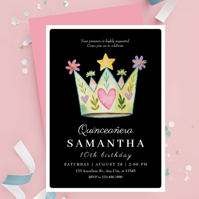 Invitations de la Couronne Quinceanera (Créateur téléchargé)