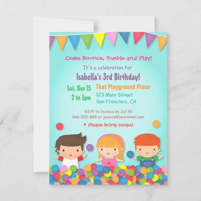 Invitations de la fête Anniversaire de enfant Ball (Devant)