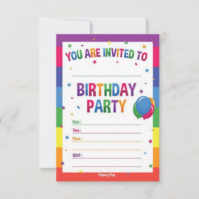Invitations de la fête Anniversaire de enfant pour (Devant)