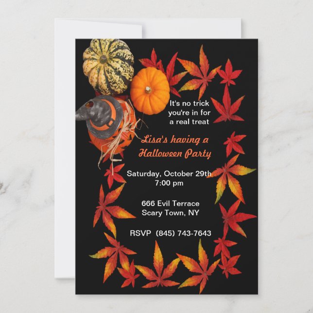 Invitations de la fête Citrouille d'automne (Devant)