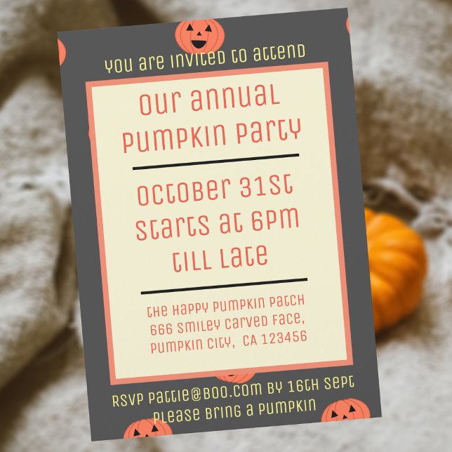 Invitations de la fête Citrouille d'Halloween (Créateur téléchargé)